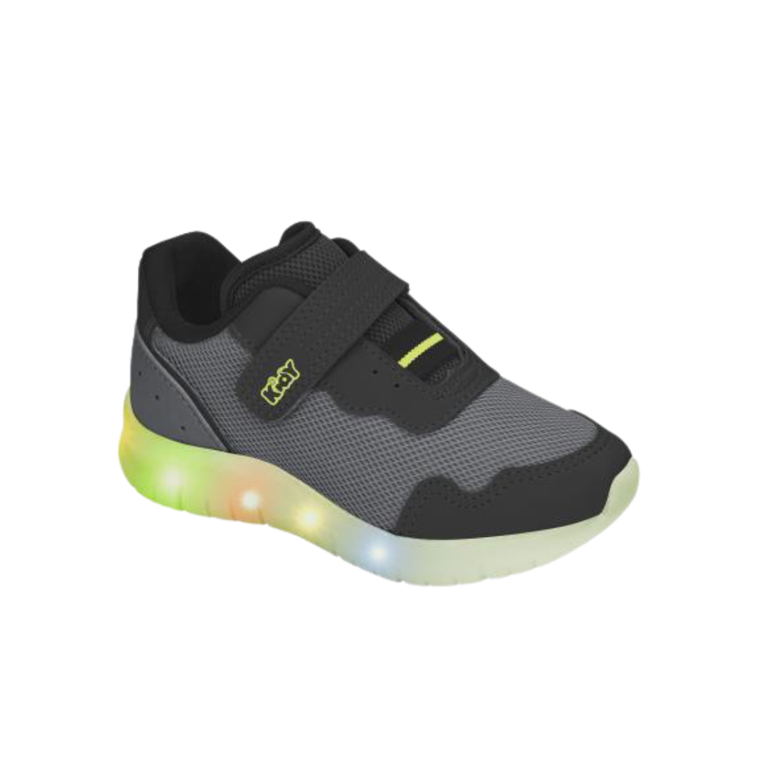 KIDY TENIS LIGHT FUN GRAFITE / PRETO / AMARELO 25/32