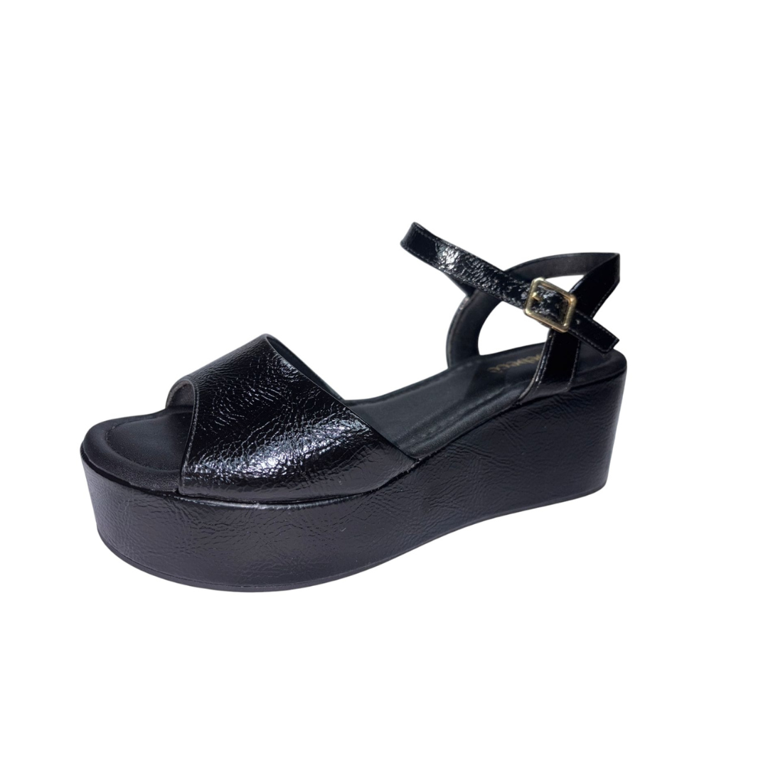 BEBECE SANDALIA DE CUÑA VERNIZ SMASH PRETO 35/39